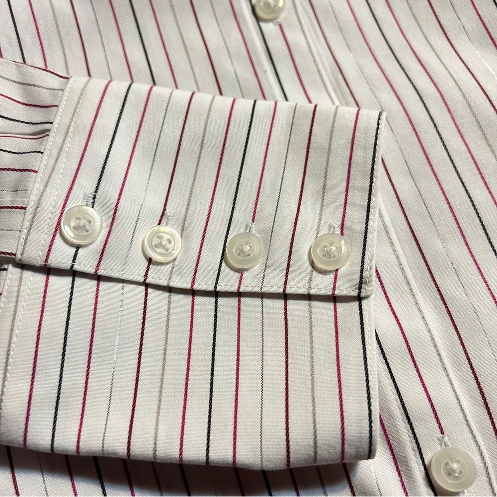 Eddie Bauer Stretch Wrinkle Resistant Striped Long Sleeve Blouse Size XL - Picture 9 of 10